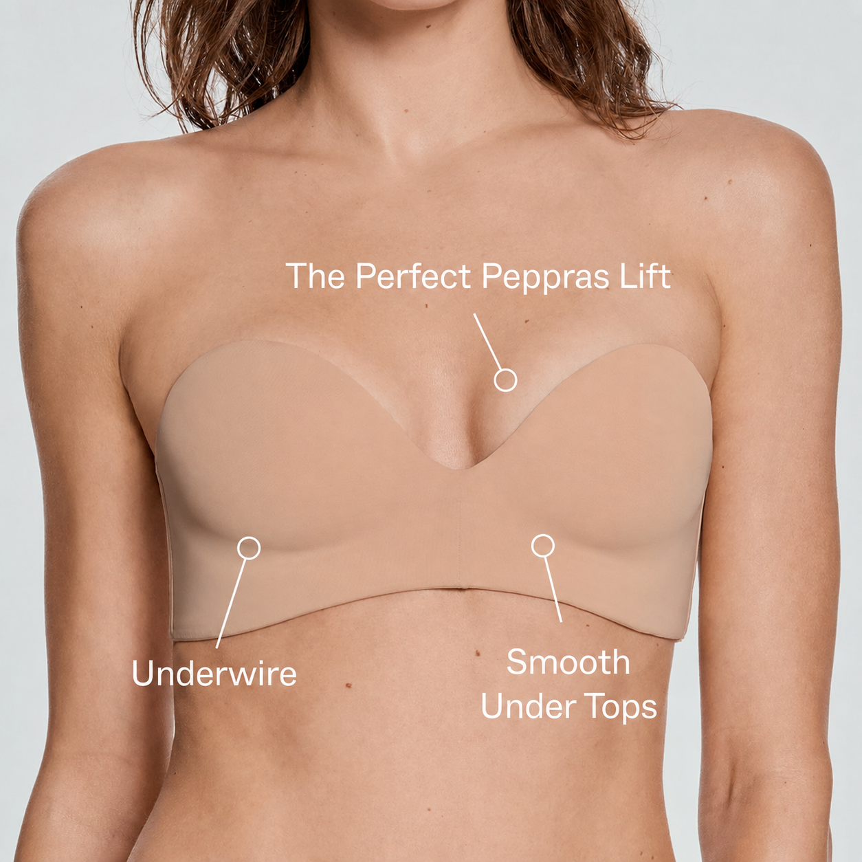 Under Boost Lift Up Strapless Bra Fawn