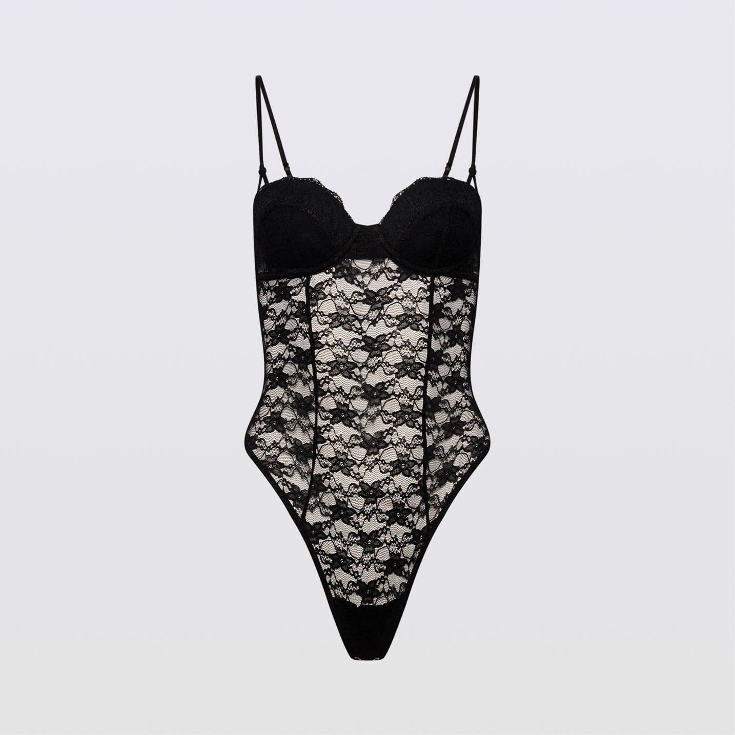 Under Effortless Lace Teddy Black