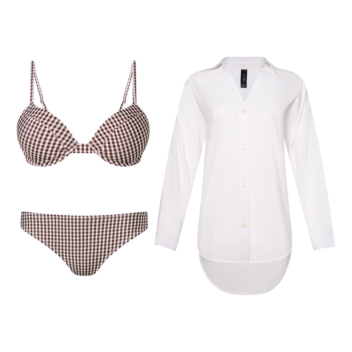 Under Lift Up & Classic Bikini & Shirt 3-Piece Swim Bundle