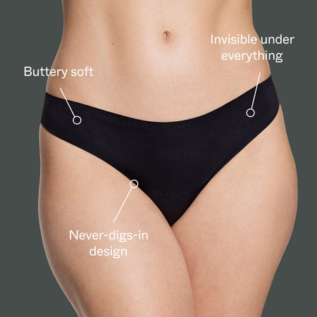 Under Simply Smooth No Show Thong Black