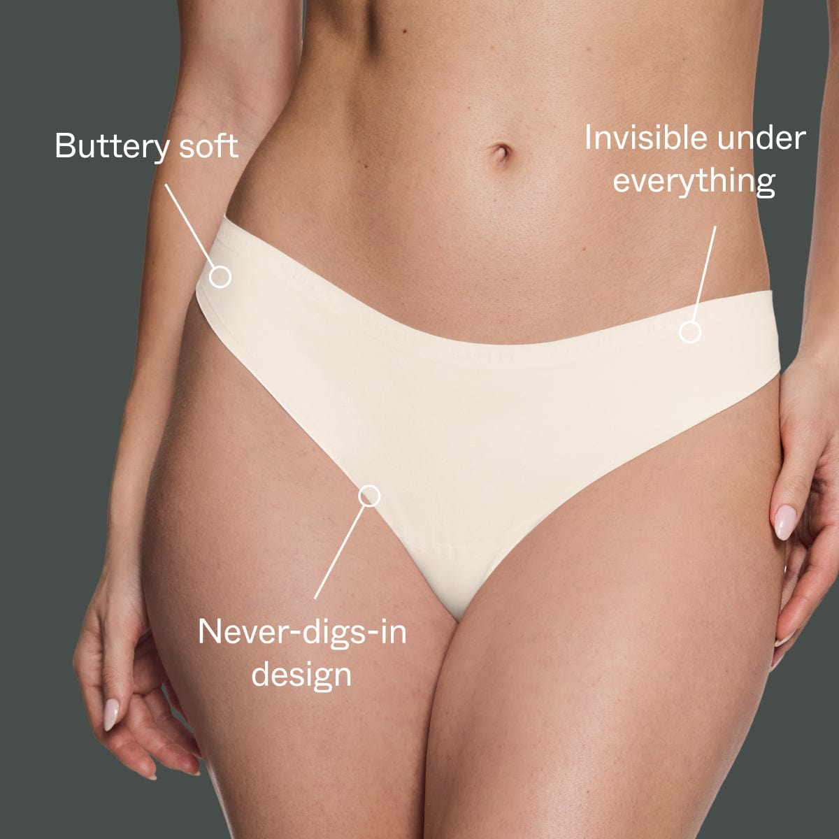 Under Simply Smooth No Show Thong Ecru