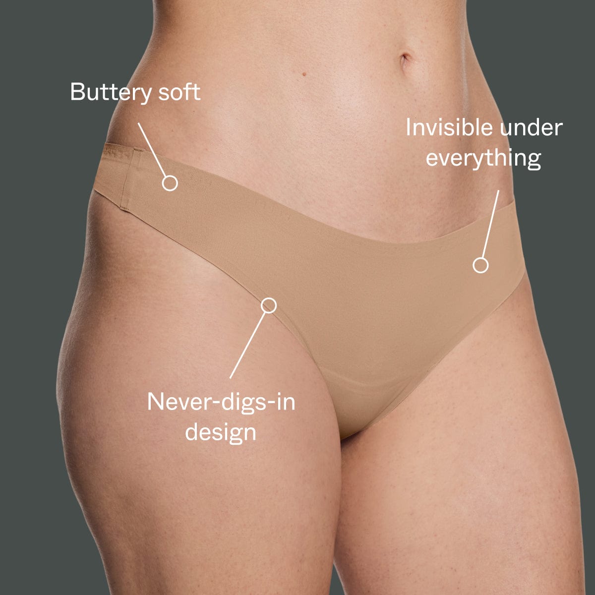 Under Simply Smooth No Show Thong Fawn