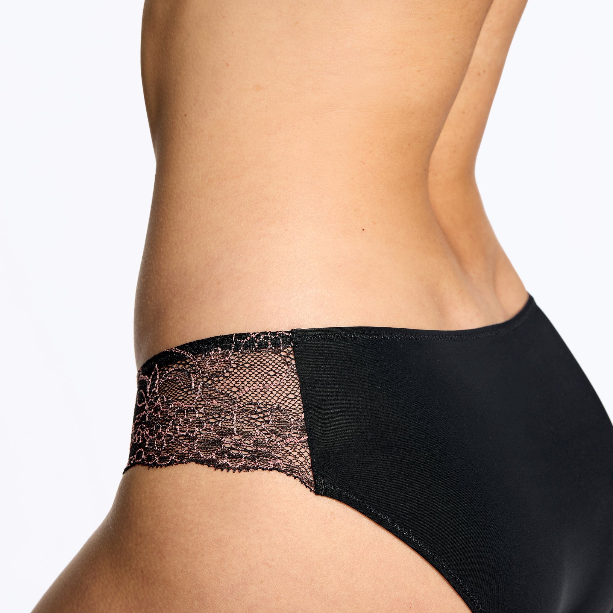 Under Smooth Lace Bikini Black Two-Tone