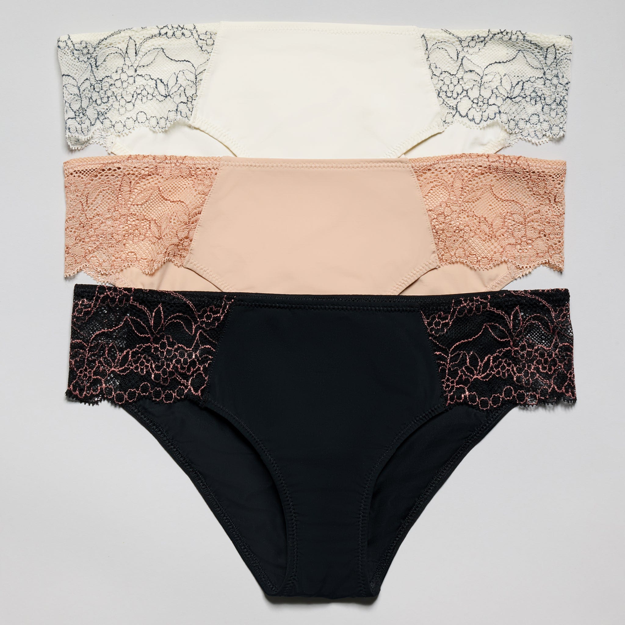 Under Smooth Lace Bikini Buff Two-Tone