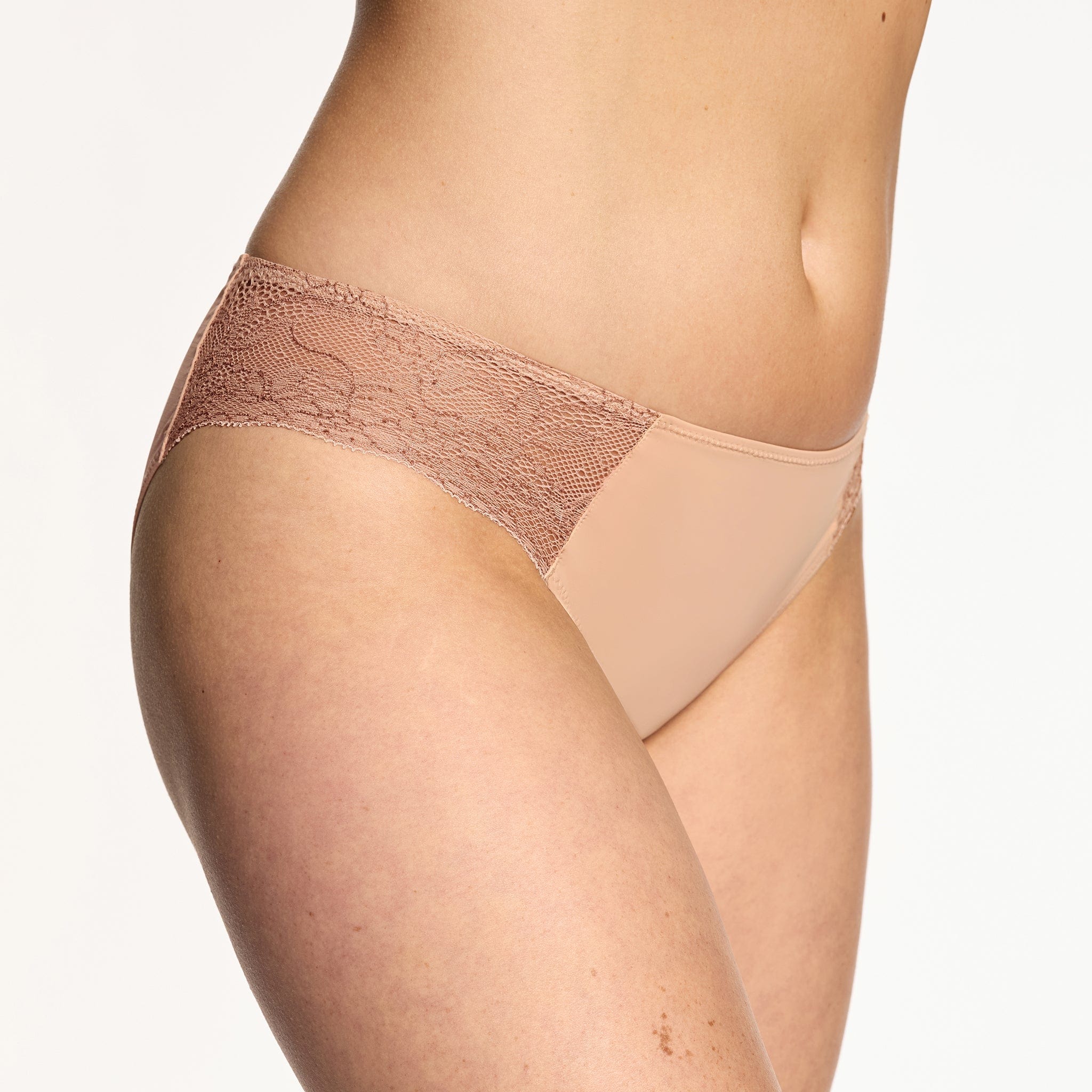 Under Smooth Lace Bikini Buff Two-Tone