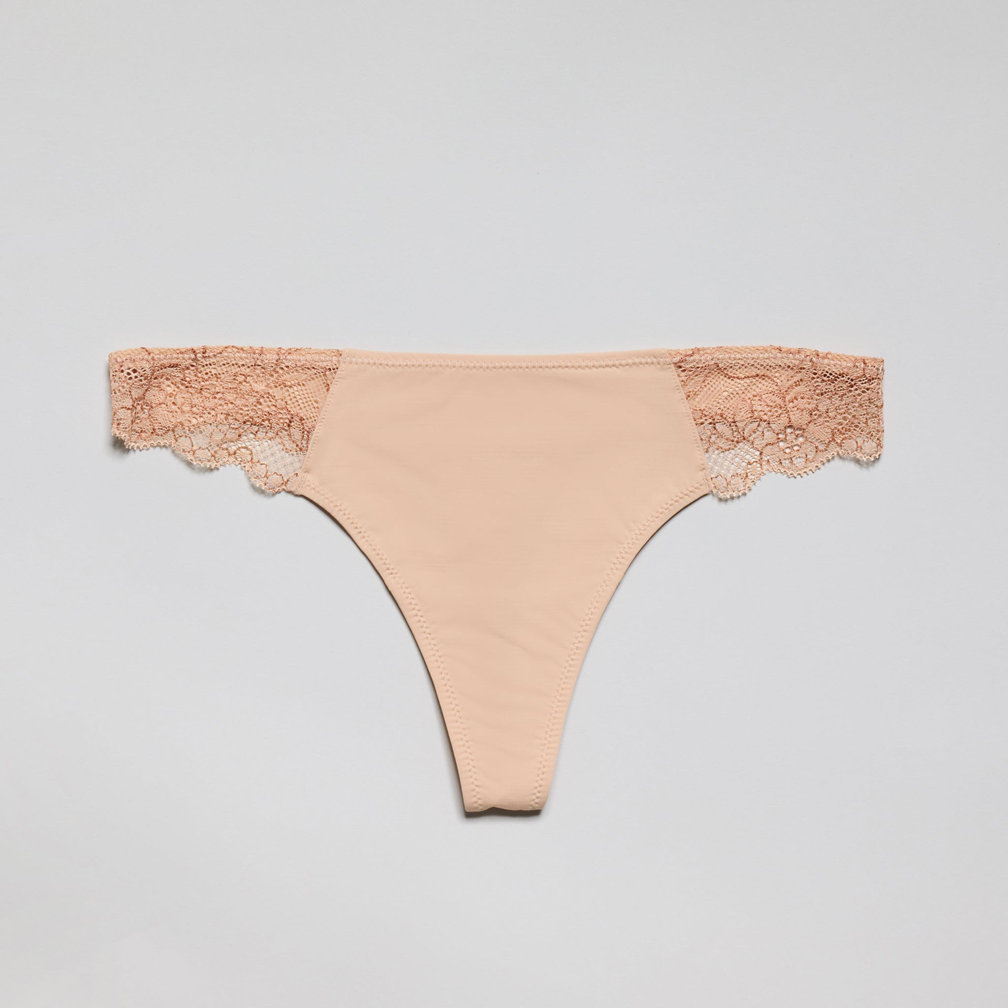 Under Smooth Lace Thong Buff Two-Tone