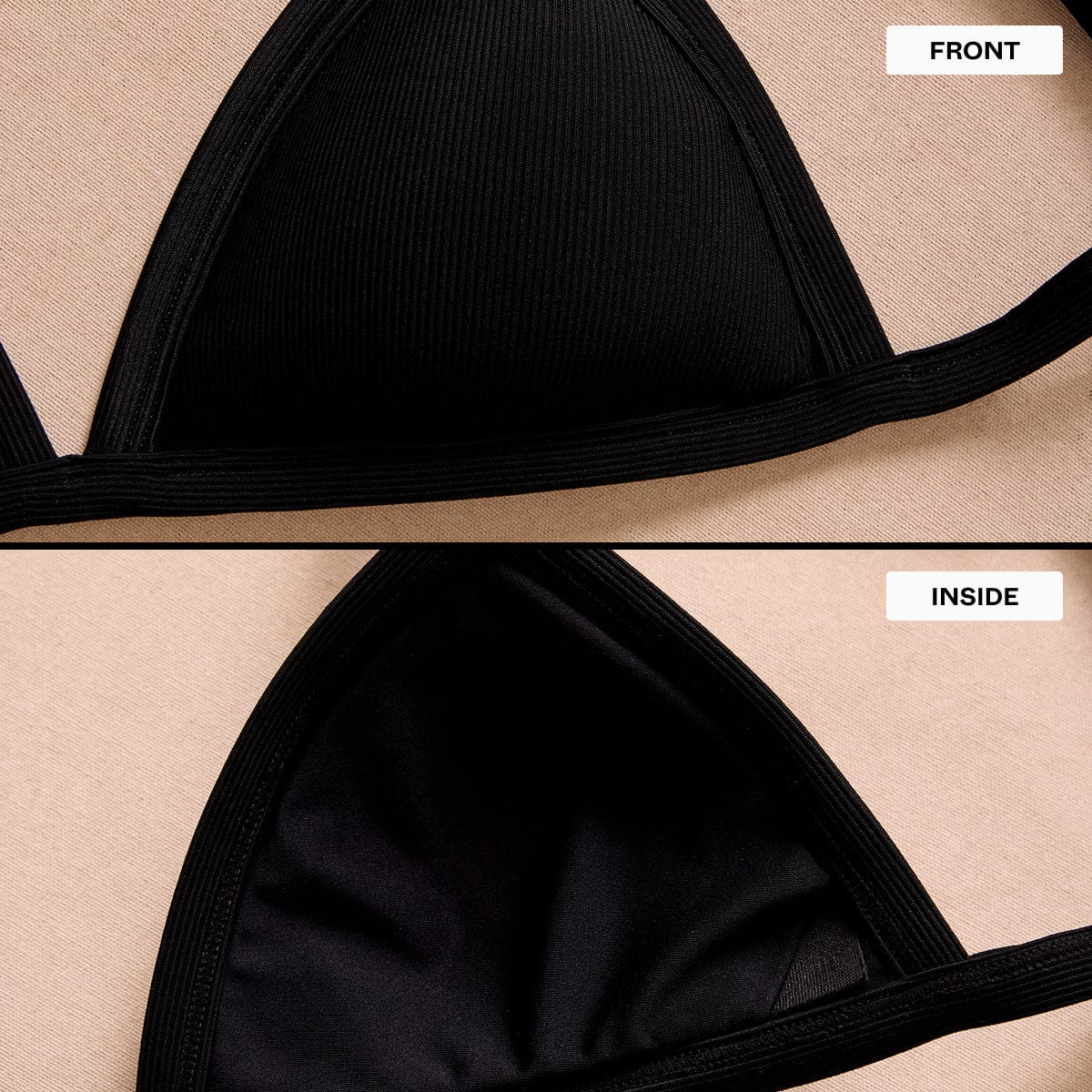 Under Triangle Bikini Top Black