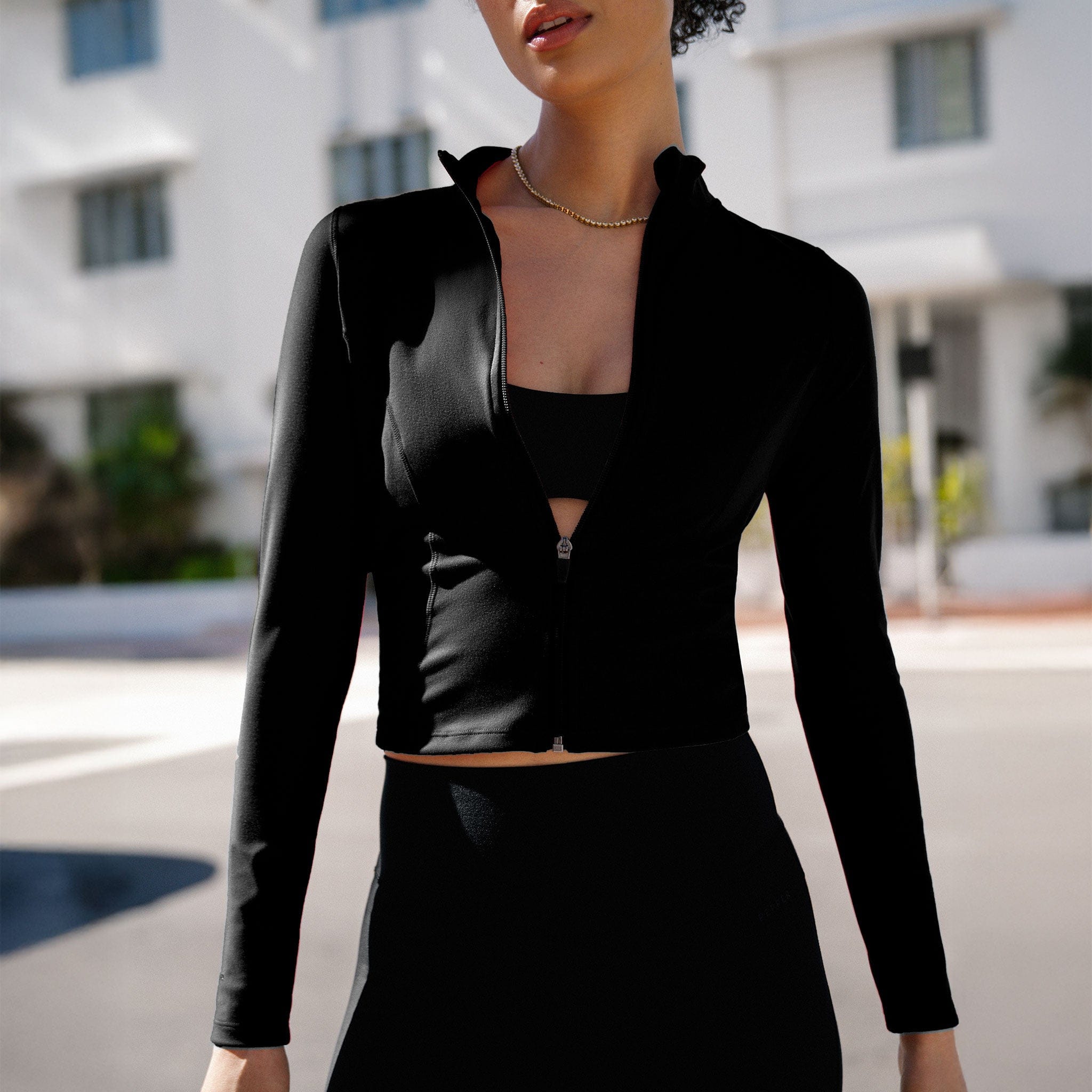 Under Zip Up Jacket Black